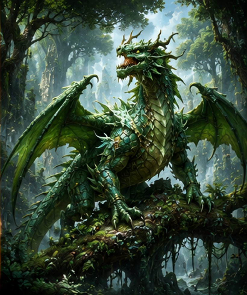 Sylthara, the Emerald Dragon of Ancient Forests