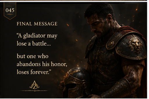 A victorious gladiator lowering a weapon in an act of mercy