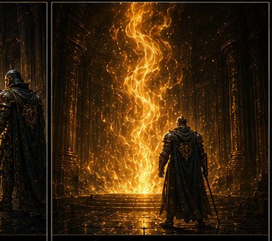 The nameless Keepers standing guard over the Eternal Flame