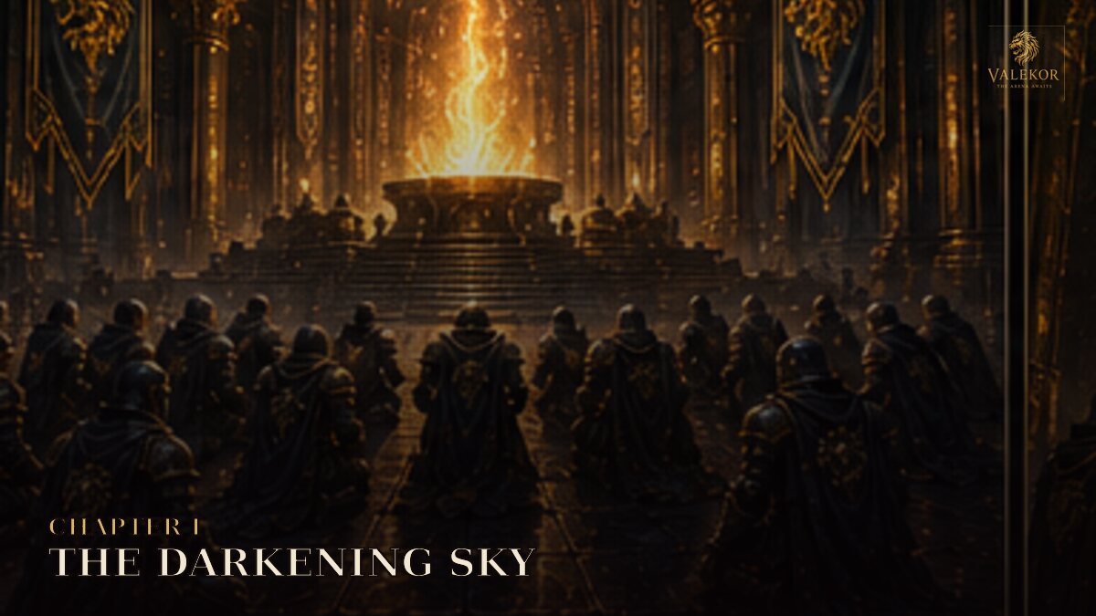 The sun darkening into a golden ring above Valekor