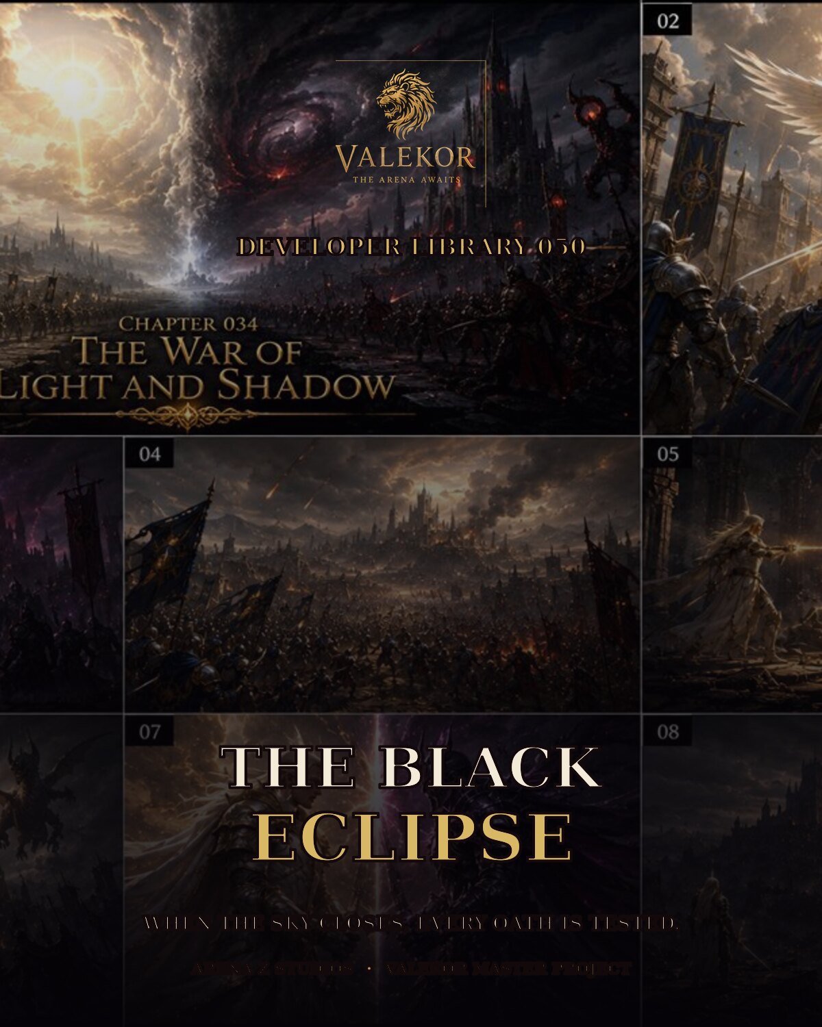 Cover of The Black Eclipse showing the war between light and shadow